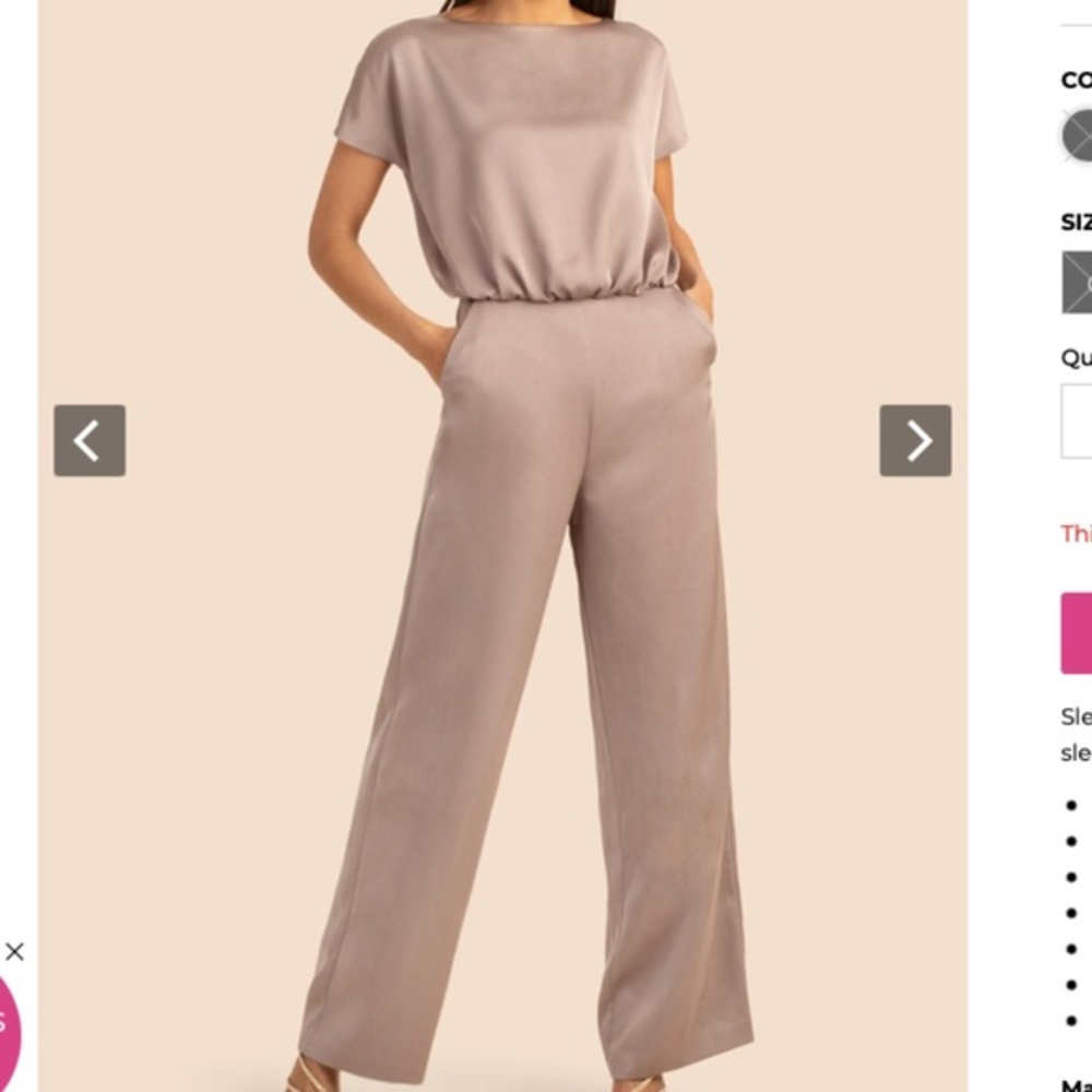 SOLD Trina Turk NWT Asume Jumpsuit in Champagne- Size 10 - Picture 14 of 15